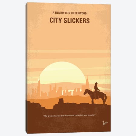City Slickers Minimal Movie Poster Canvas Print #CKG819} by Chungkong Canvas Art