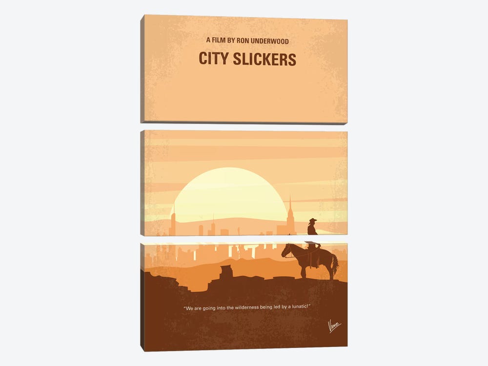 City Slickers Minimal Movie Poster by Chungkong 3-piece Canvas Wall Art