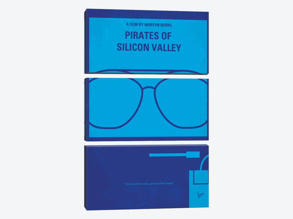 Pirates Of Silicon Valley Minimal Movie Poster by Chungkong 3-piece Canvas Wall Art