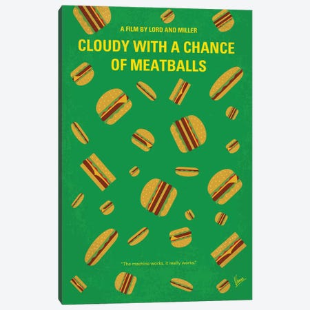 Cloudy With A Chance Of Meatballs Minimal Movie Poster Canvas Print #CKG820} by Chungkong Canvas Print