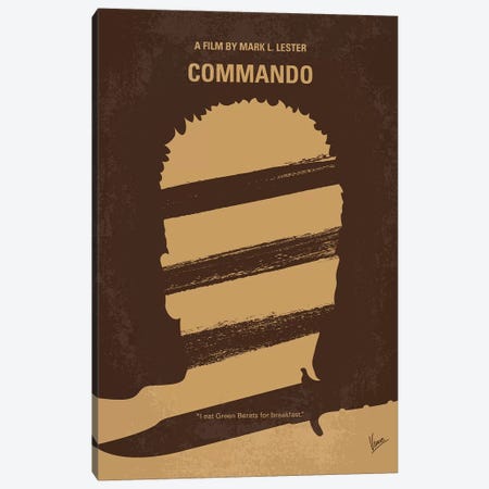 Commando Minimal Movie Poster Canvas Print #CKG822} by Chungkong Canvas Print