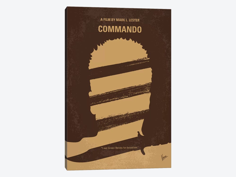 Commando Minimal Movie Poster by Chungkong 1-piece Canvas Wall Art