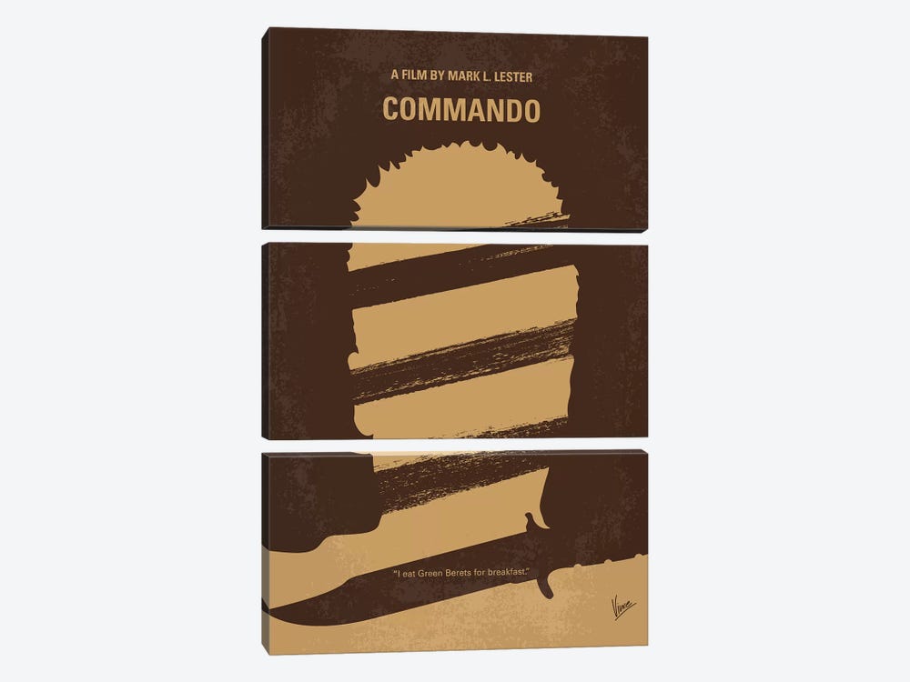 Commando Minimal Movie Poster by Chungkong 3-piece Canvas Artwork