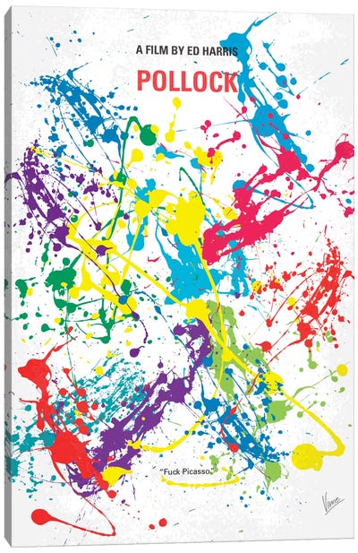 Pollock Minimal Movie Poster Canvas Art Print - Similar to Jackson Pollock
