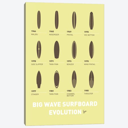 Evolution Surfboards Minimal Poster Canvas Print #CKG833} by Chungkong Canvas Wall Art