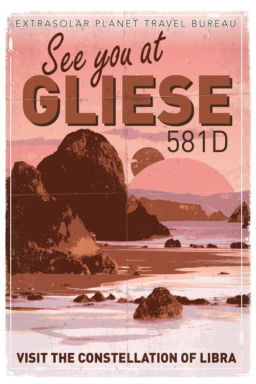 Exoplanet Travel Poster I Gliese 581 by Chungkong wall art