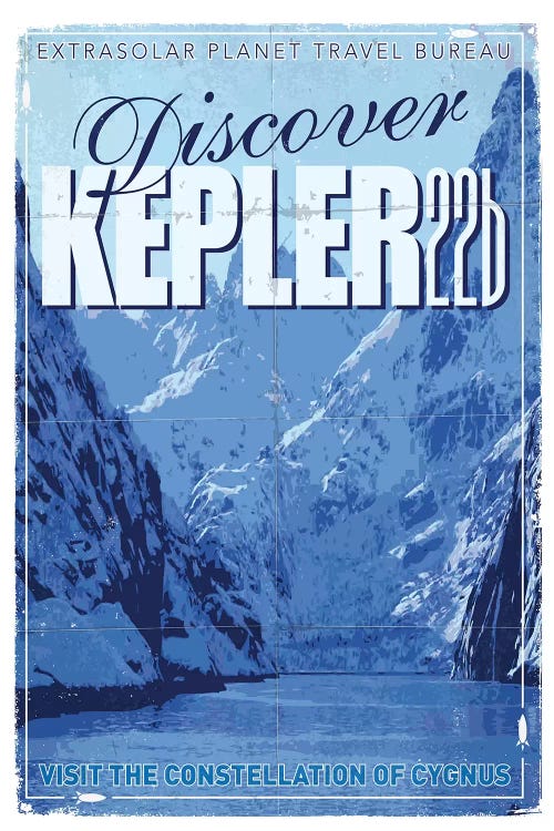 Exoplanet Travel Poster II Kepler-22b by Chungkong wall art