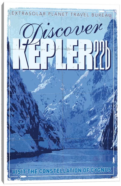 Exoplanet Travel Poster II Kepler-22b Canvas Art Print - Constellation Art