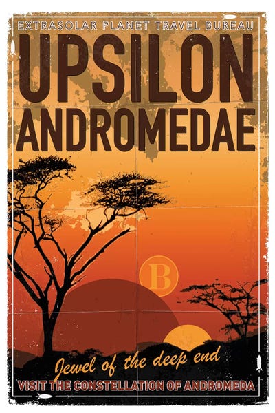 Exoplanet Travel Poster VI Upsilon Andromedae