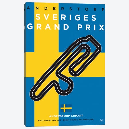 F1 Anderstorp Race Track Minimal Poster Canvas Print #CKG841} by Chungkong Canvas Print