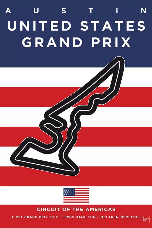 F1 Austin Race Track Minimal Poster by Chungkong wall art