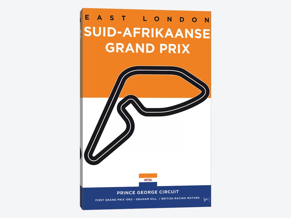 F1 East London Track Minimal Poster by Chungkong 1-piece Canvas Print