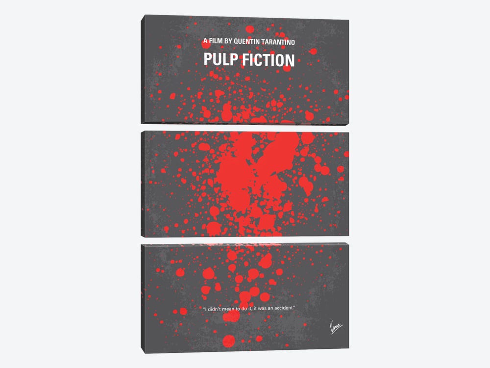Pulp Fiction Minimal Movie Poster by Chungkong 3-piece Canvas Art Print
