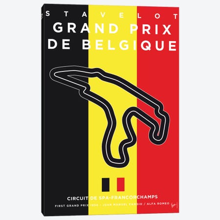 F1 Francorchamps Race Track Minimal Poster Canvas Print #CKG850} by Chungkong Canvas Artwork