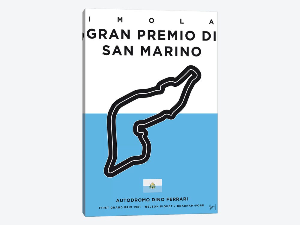 F1 Imola Track Minimal Poster by Chungkong 1-piece Canvas Art
