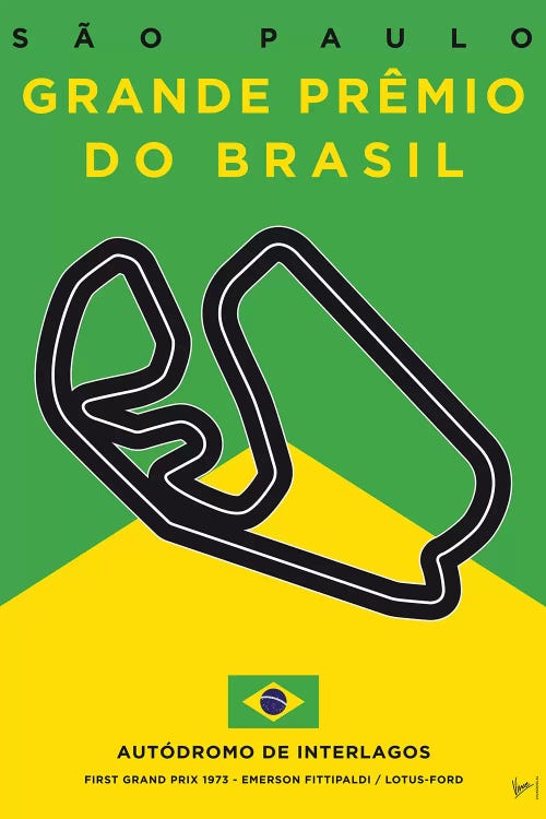 F1 Interlagos Track Minimal Poster