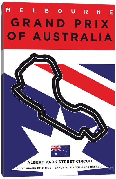 F1 Melbourne Race Track Minimal Poster Canvas Art Print - Victoria Art