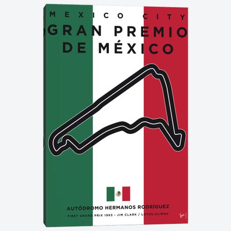 F1 Mexico Race Track Minimal Poster Canvas Print #CKG857} by Chungkong Art Print
