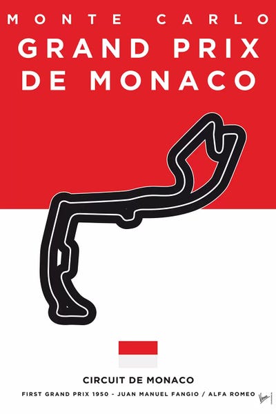 By Land: F1 Monaco Race Track Minimal Poster by Chungkong