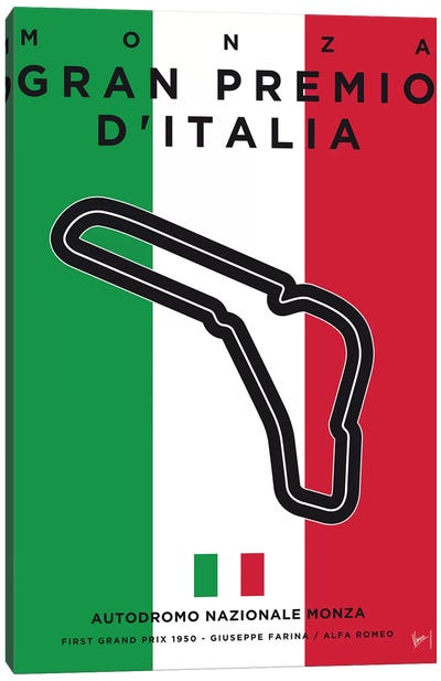 F1 Monza Race Track Minimal Poster Canvas Art Print - Chungkong - Minimalist Movie Posters