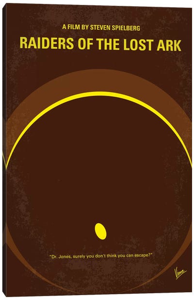 Raiders Of The Lost Ark Minimal Movie Poster Canvas Art Print - Chungkong's Action & Adventure Movie Posters