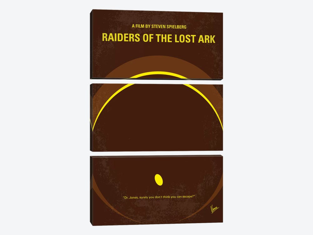 Raiders Of The Lost Ark Minimal Movie Poster by Chungkong 3-piece Canvas Artwork