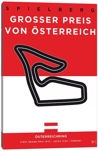 F1 Osterreichring Race Track Minimal Poster Canvas Art Print - Auto Racing Art