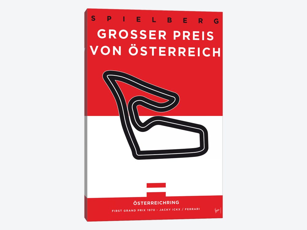 F1 Osterreichring Race Track Minimal Poster by Chungkong 1-piece Canvas Artwork