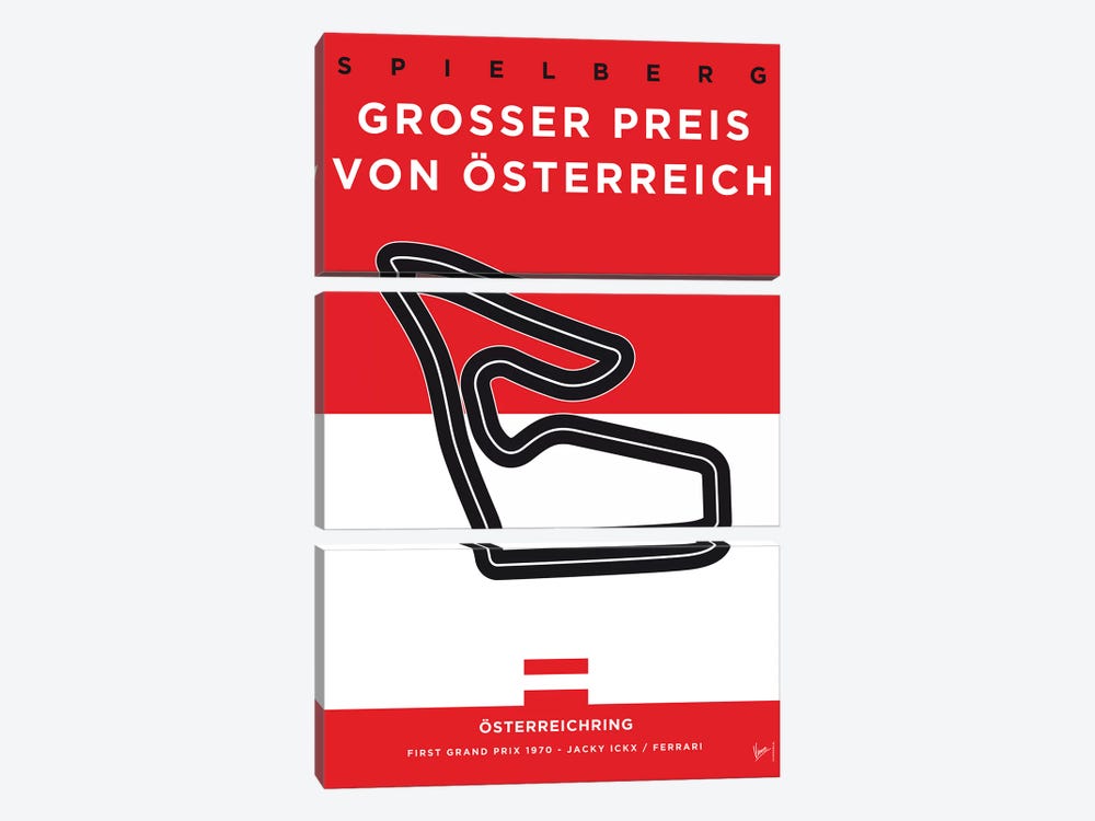 F1 Osterreichring Race Track Minimal Poster by Chungkong 3-piece Canvas Artwork
