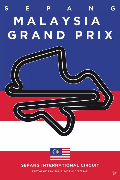 F1 Sepang Race Track Minimal Poster