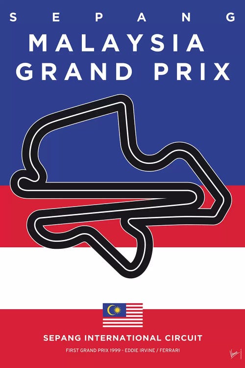 F1 Sepang Race Track Minimal Poster