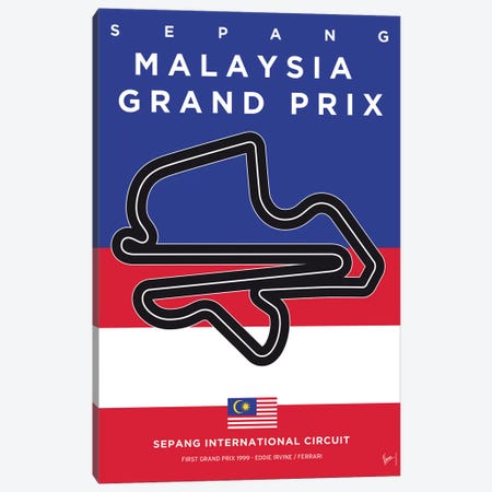F1 Sepang Race Track Minimal Poster Canvas Print #CKG862} by Chungkong Art Print