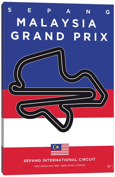 F1 Sepang Race Track Minimal Poster Canvas Art Print - Auto Racing Art
