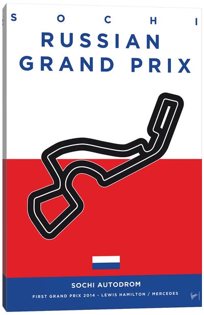 F1 Sochi Race Track Minimal Poster Canvas Art Print - Russia Art