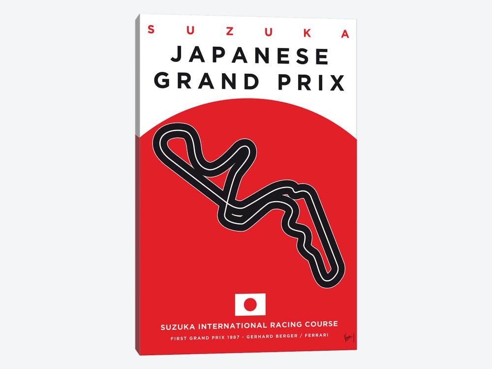 F1 Suzuka Race Track Minimal Poster by Chungkong 1-piece Canvas Artwork