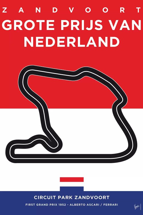 F1 Zandvoort Race Track Minimal Poster