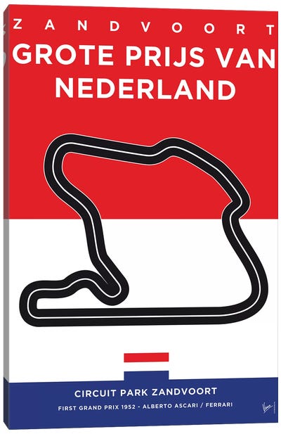 F1 Zandvoort Race Track Minimal Poster Canvas Art Print - Auto Racing Art