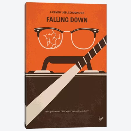 Falling Down Minimal Movie Poster Canvas Print #CKG869} by Chungkong Canvas Art Print