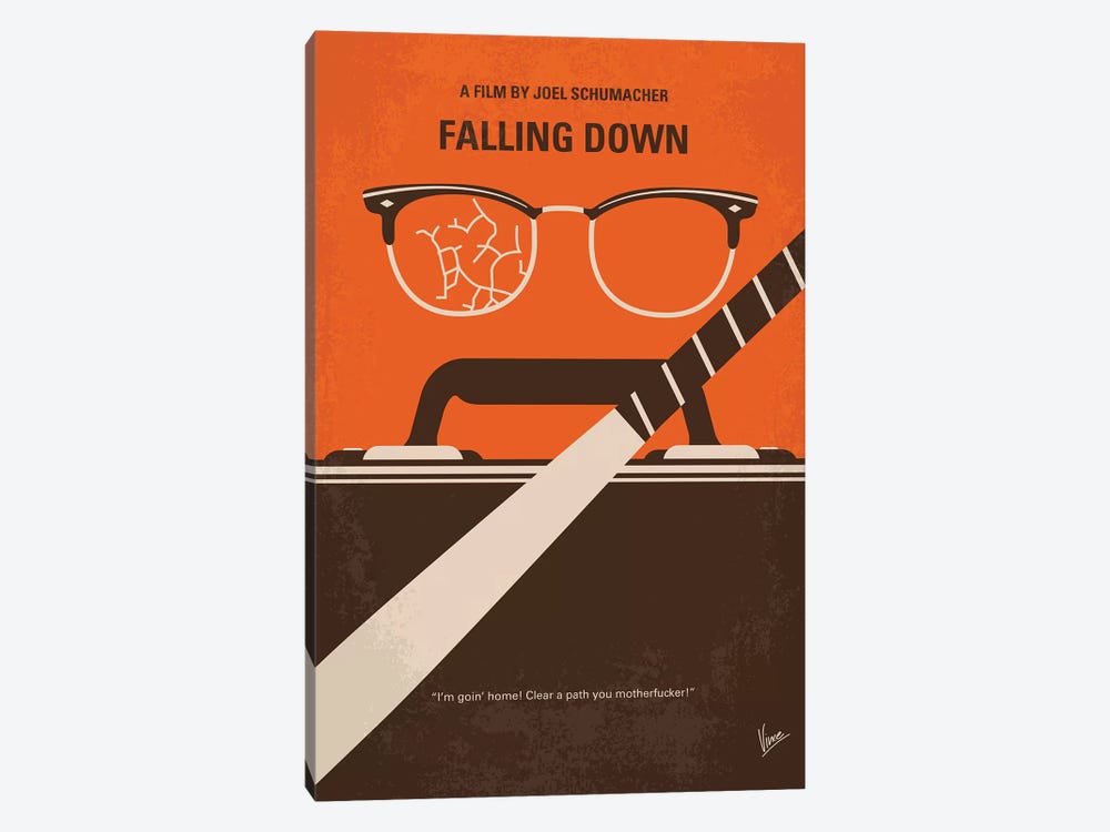 Falling Down Minimal Movie Poster by Chungkong 1-piece Canvas Art Print
