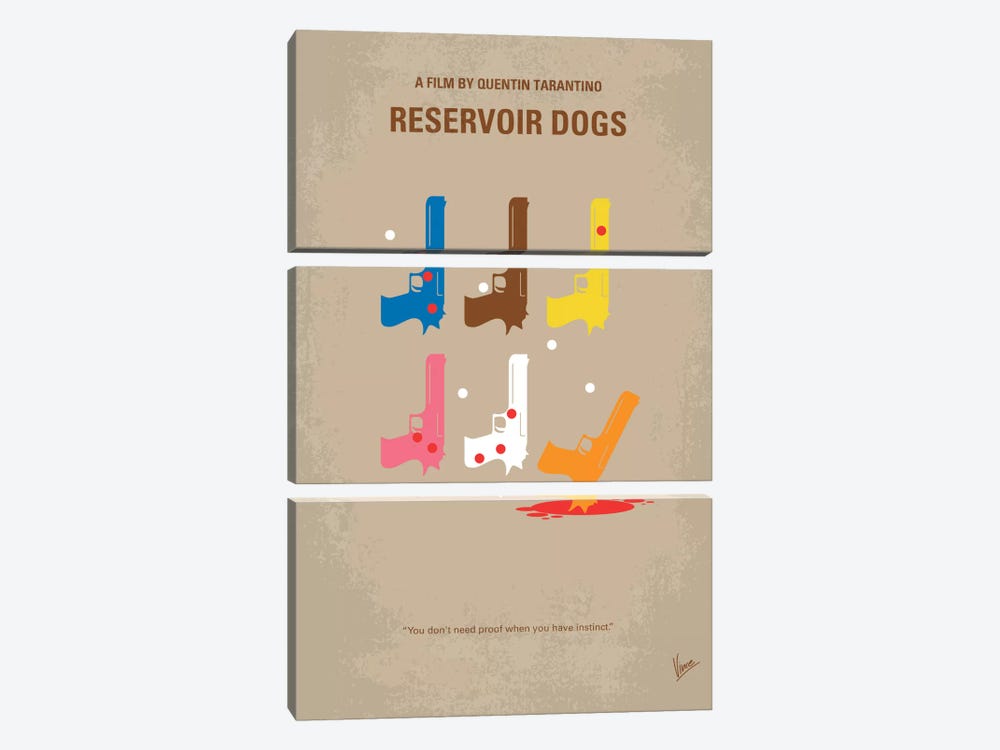 Reservoir Dogs Minimal Movie Poster by Chungkong 3-piece Canvas Art Print
