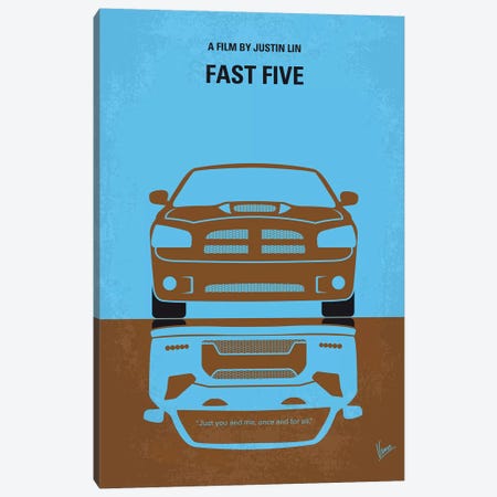 Fast Five Minimal Movie Poster Canvas Print #CKG871} by Chungkong Canvas Art