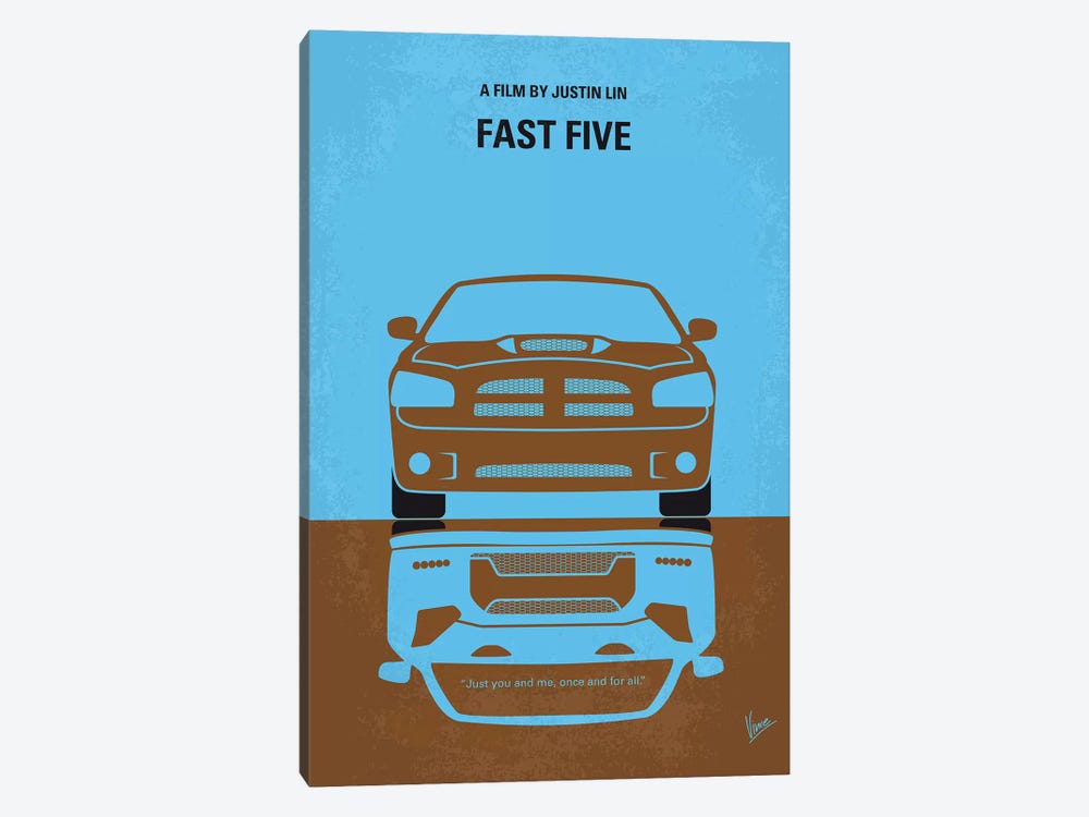 Fast Five Minimal Movie Poster by Chungkong 1-piece Canvas Artwork