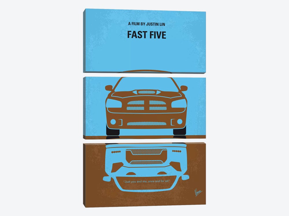 Fast Five Minimal Movie Poster by Chungkong 3-piece Canvas Artwork