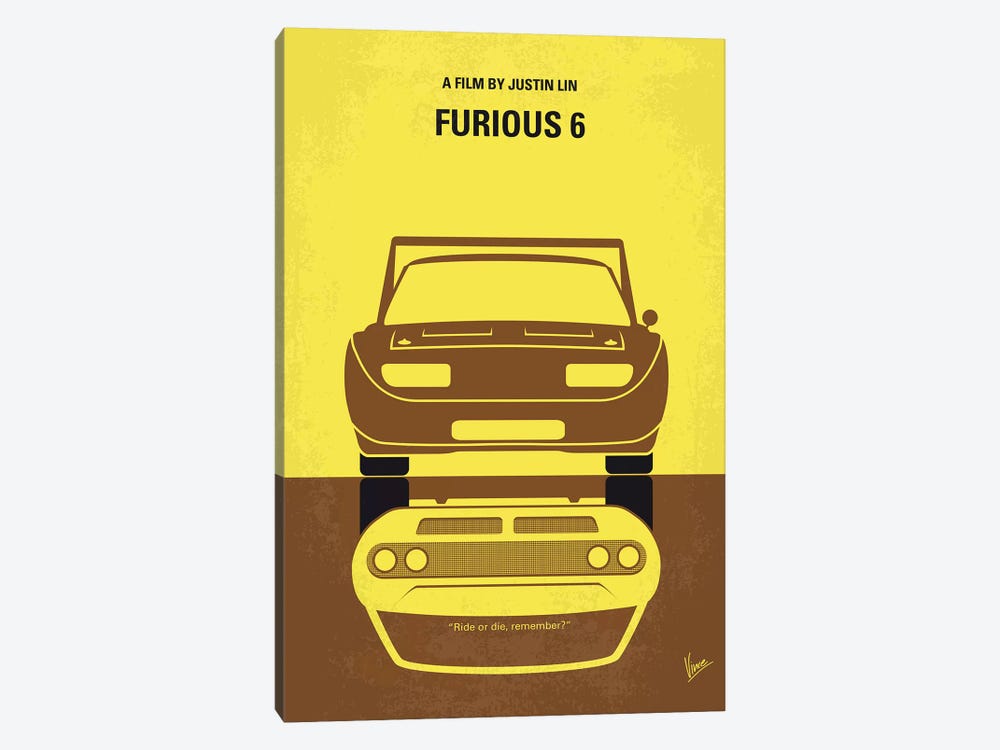 Furious 6 Minimal Movie Poster by Chungkong 1-piece Canvas Wall Art