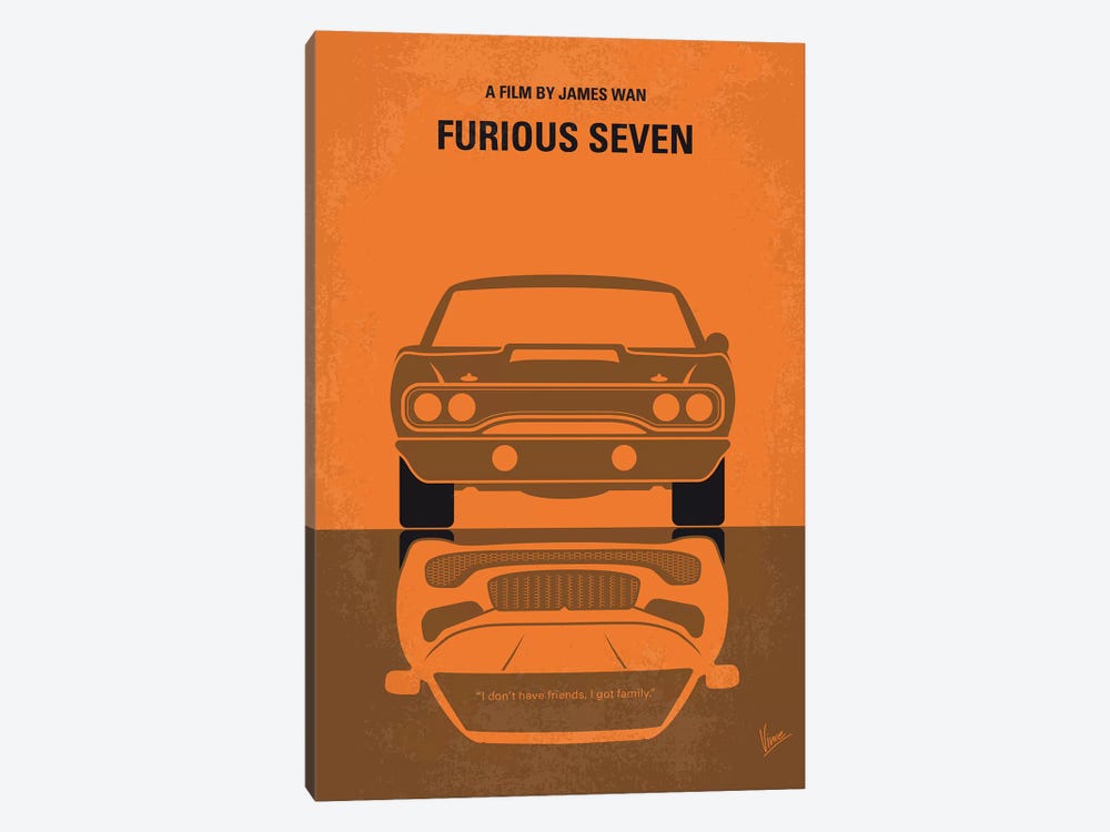Furious 7 Minimal Movie Poster by Chungkong 1-piece Art Print