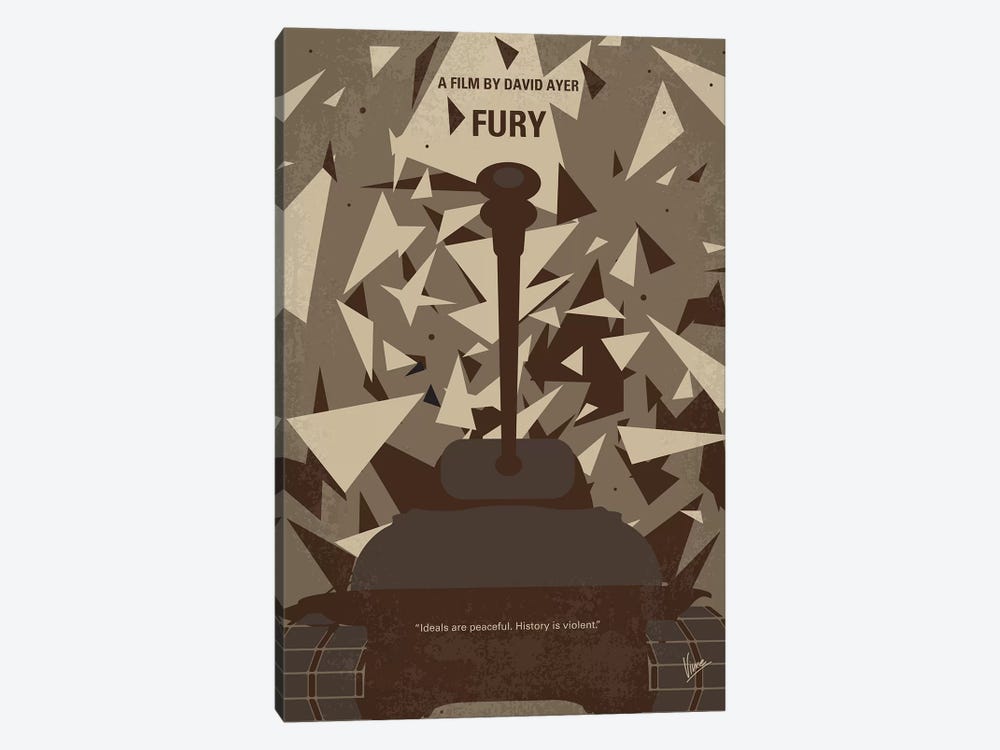 Fury Minimal Movie Poster by Chungkong 1-piece Canvas Art