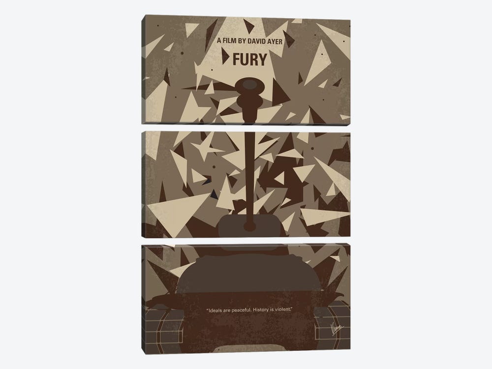 Fury Minimal Movie Poster by Chungkong 3-piece Canvas Art