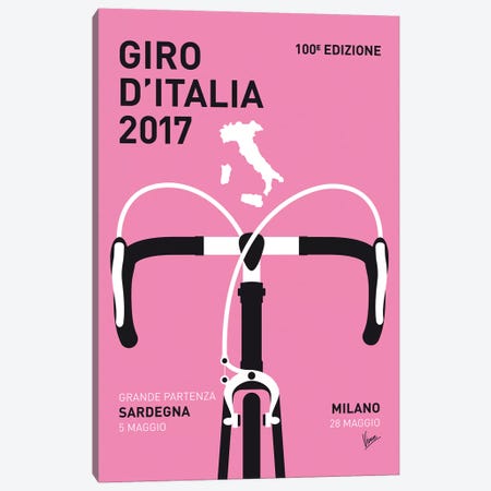 Giro d'Italia 2017 Minimal Poster Canvas Print #CKG879} by Chungkong Canvas Artwork