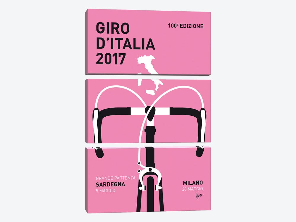 Giro d'Italia 2017 Minimal Poster by Chungkong 3-piece Canvas Artwork