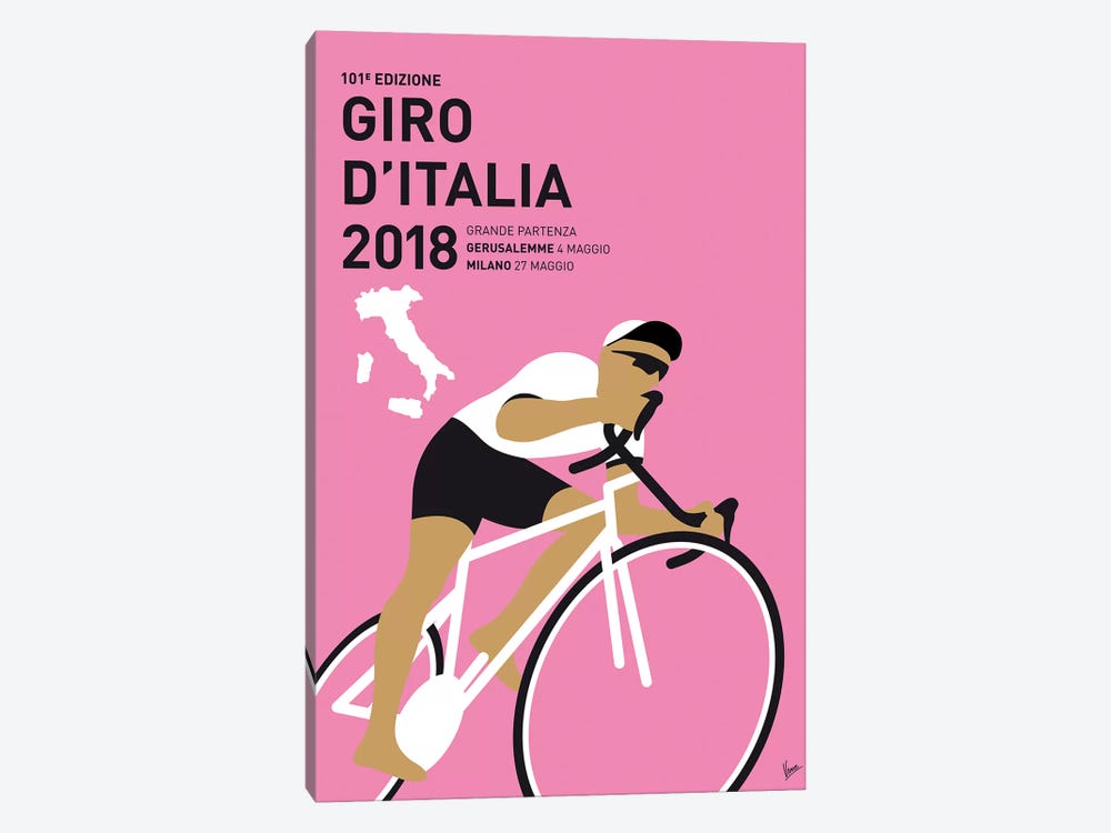 Giro d'Italia 2018 Minimal Poster Canvas Art Print by Chungkong | iCanvas